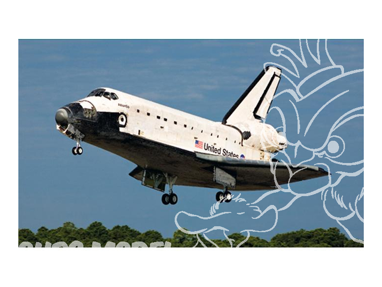 Dragon espace 11004 Space Shuttle avec cargo bay et satellite 1/144