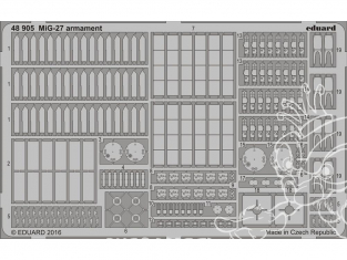 EDUARD photodecoupe avion 48905 Armement MiG-27 Trumpeter 1/48