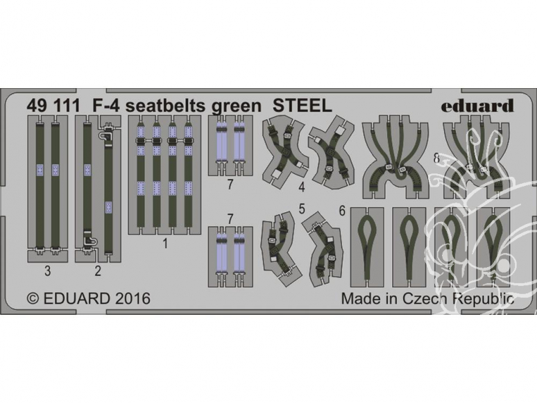 EDUARD photodecoupe avion 49111 Harnais vert métal F-4 Phantom 1/48