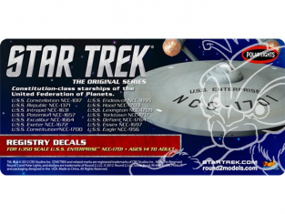 Polar Lights maquette Espace ka010 Star Trek USS Enterprise Registry Decals 1/350