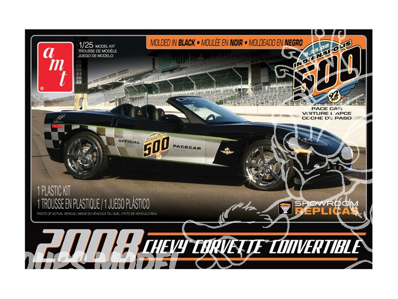 AMT maquette voiture 816 2008 Chevy Corvette Indy Pace Car (Black) 1/25
