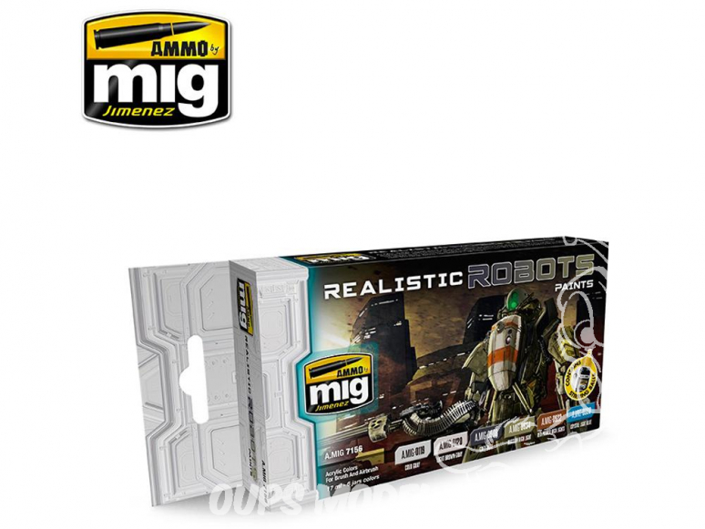 MIG set peinture maquette 7156 Set Realistic Robots 6 x 17ml