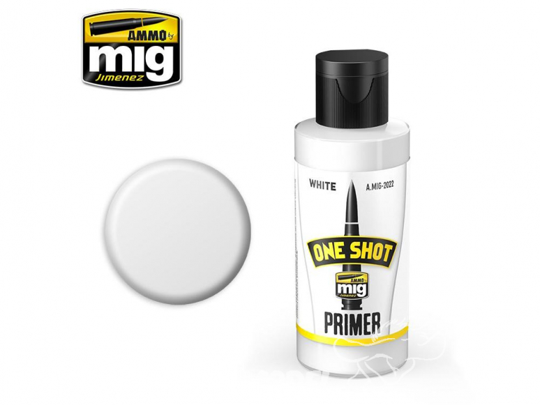 MIG One Shot Primer 2022 Appret acrylique Blanc (60 ml)