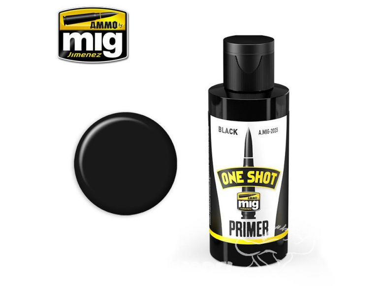 MIG One Shot Primer 2023 Appret acrylique Noir (60 ml)