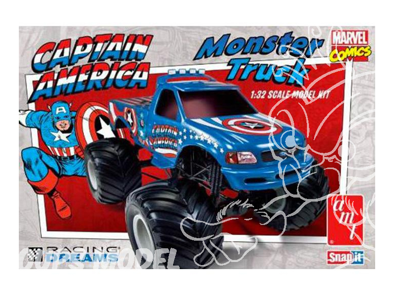 AMT maquette voiture 857 Monster truck Capitain America 1/32