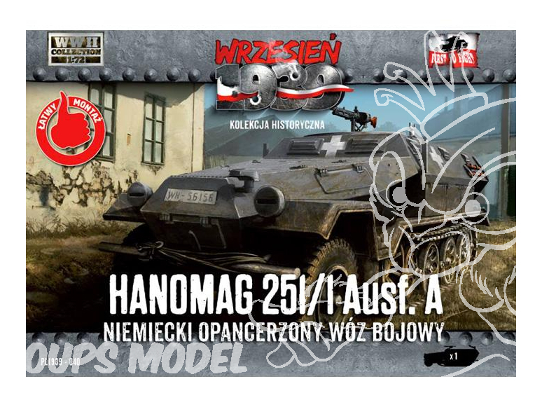 First to Fight maquette militaire pl040 Hanomag SDkFz 251/1 Ausf A 1/72