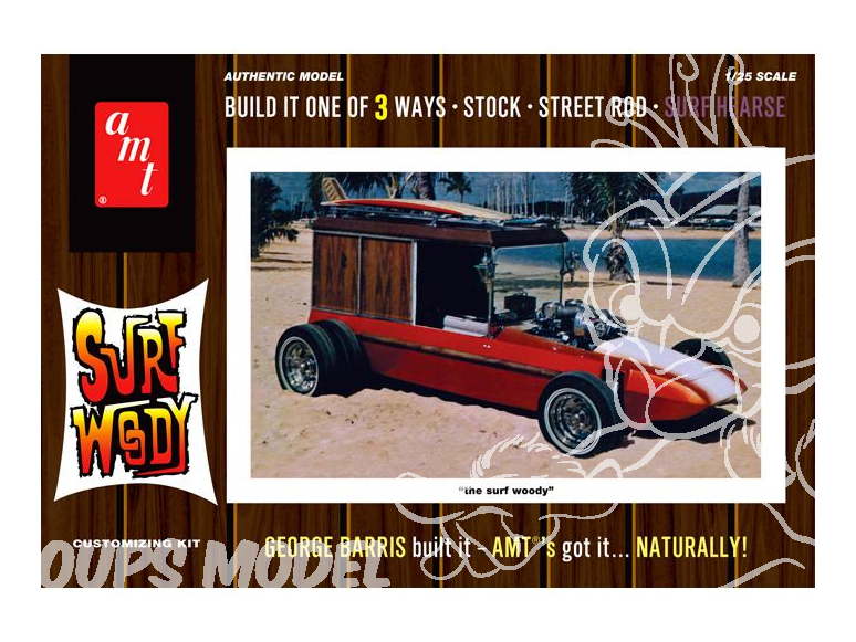 AMT maquette voiture 976 George Barris Surf Woody 1/25