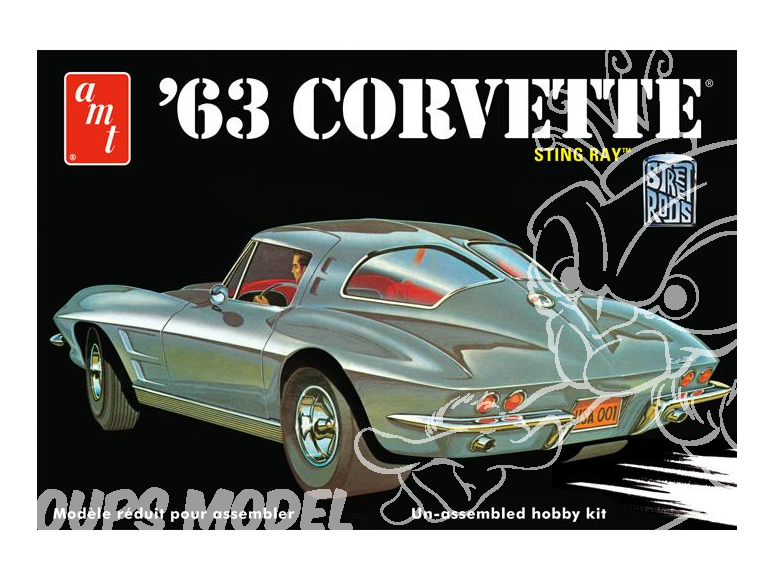 AMT maquette voiture 861 Chevy Corvette 1963 1/25