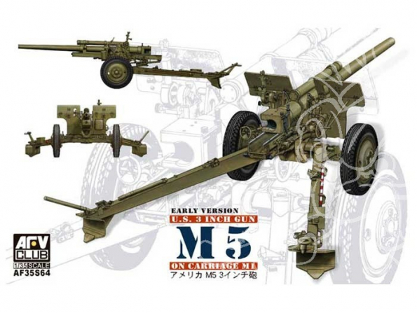 Afv Club maquette militaire 35s64 CANON ANTI TANK US M5 3 inch on carriage M1 1/35