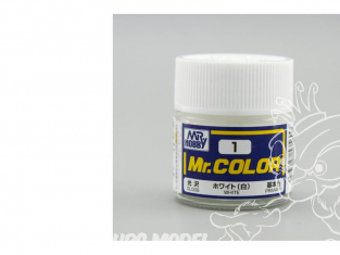 peinture maquette Mr Color C001 blanc brillant 10ml