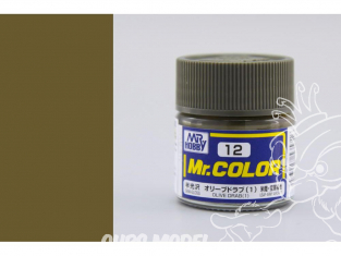 peinture maquette Mr Color C012 Vert olive (1) satiné 10ml