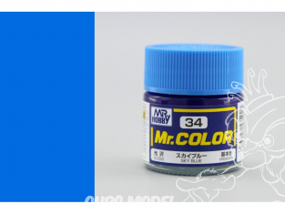 peinture maquette Mr Color C034 Bleu ciel brillant 10ml