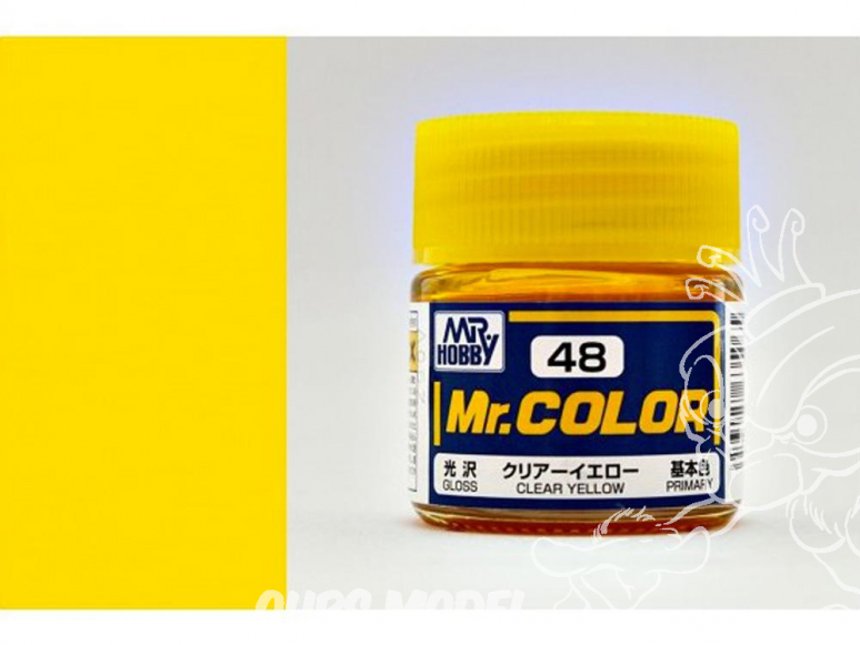 peinture maquette Mr Color C048 Jaune translucide brillant 10ml