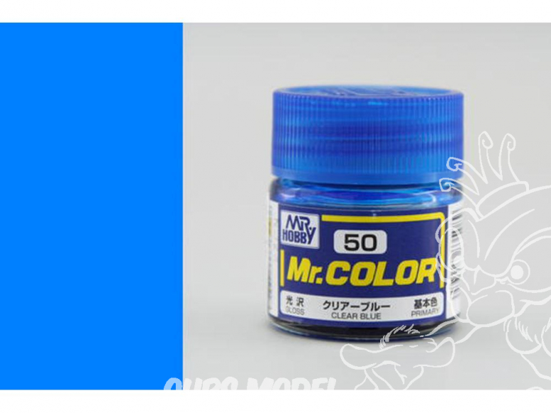peinture maquette Mr Color C050 Bleu translucide brillant 10ml