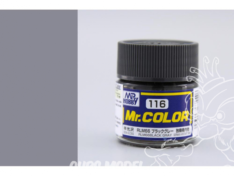 peinture maquette Mr Color C116 Gris noir RLM66 satiné 10ml