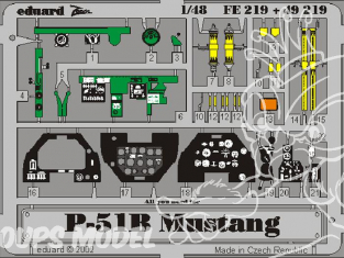 EDUARD photodecoupe avion FE219 P-51B Tamiya 1/48