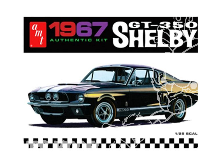 AMT maquette voiture 834 1967 Ford Shelby GT350 (Black) 1/25