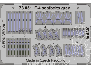 Eduard photodecoupe avion 73051 Harnais gris métal F-4 Phantom 1/72