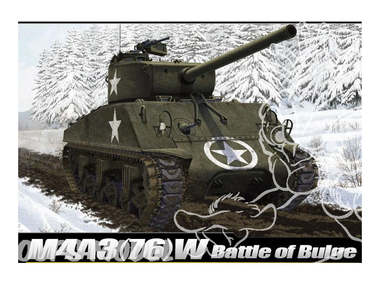 Academy maquettes militaire 15300 M4A3 (76)W Sherman Bataille des Ardennes 1/35