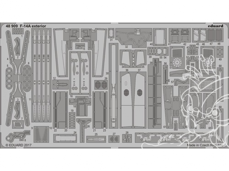 EDUARD photodecoupe avion 48909 Exterieur F-14A Tamiya 1/48