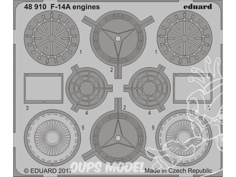 EDUARD photodecoupe avion 48910 Moteurs F-14A Tomcat Tamiya 1/48