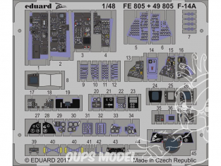 EDUARD photodecoupe avion 49805 Interieur F-14A Tomcat Tamiya 1/48