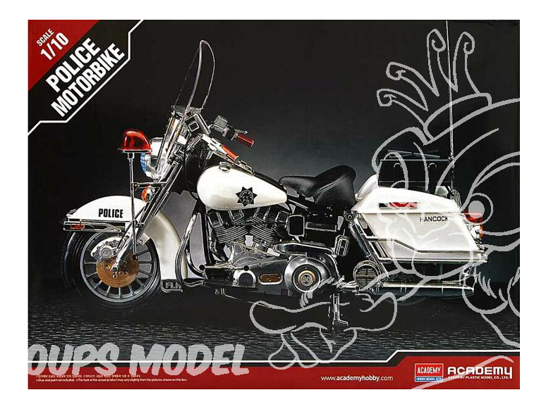 Academy maquette moto 15500 Harley davidson Police 1/10