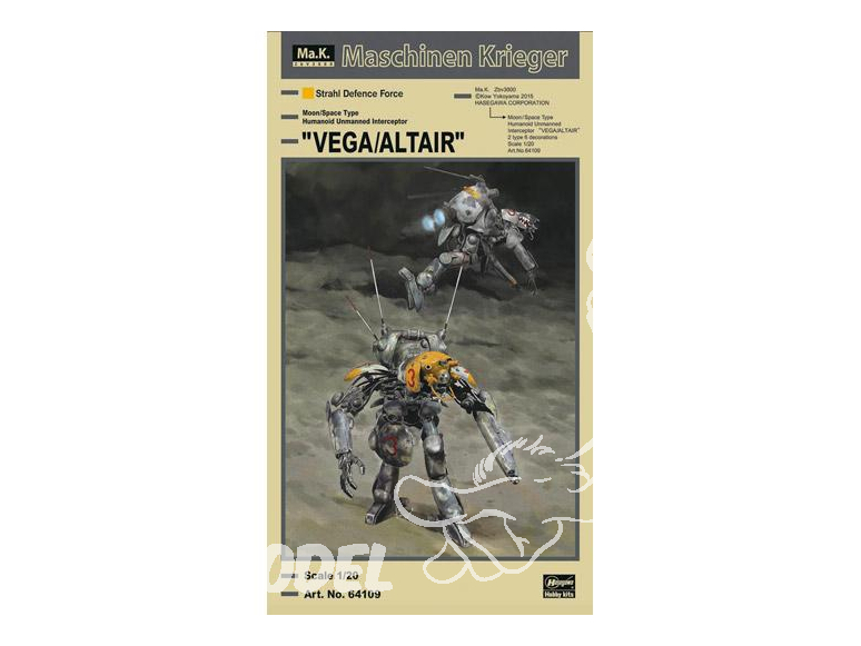 Hasegawa maquette serie 64109 Maschinen Krieger Moon/Space Type Humanoid Unmanned Interceptor Vega/Altair Limited Edition 1/20